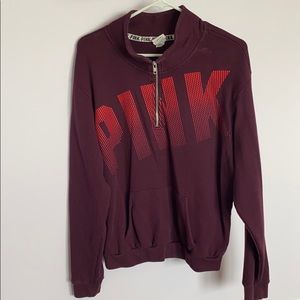 PINK maroon quarter zip sweatshirt